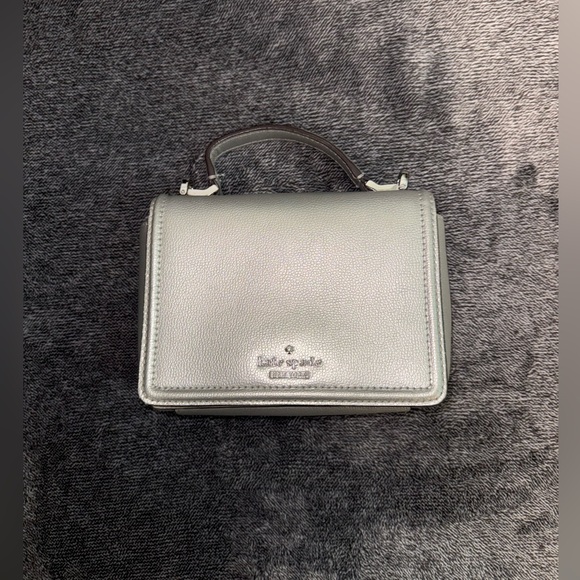 kate spade Handbags - Kate Spade Silver Mini Crossbody Bag